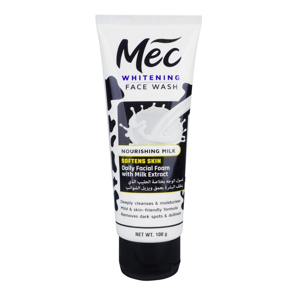 Mec Whitening Face Wash, Daily Facial Foam With Milk Extract, 100g Mec Whitening Face Wash, Daily Facial Foam With Milk Extract, 100g