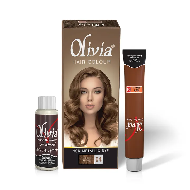 Olivia Hair Colour, Vitamin E, Non-Metallic Dye, 04 Light Brown